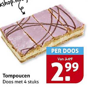 Tompoucen Doos met 4 stuks