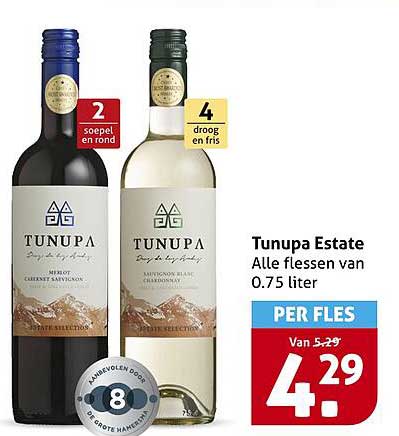 Tunupa Estate Alle flessen van 0.75 liter