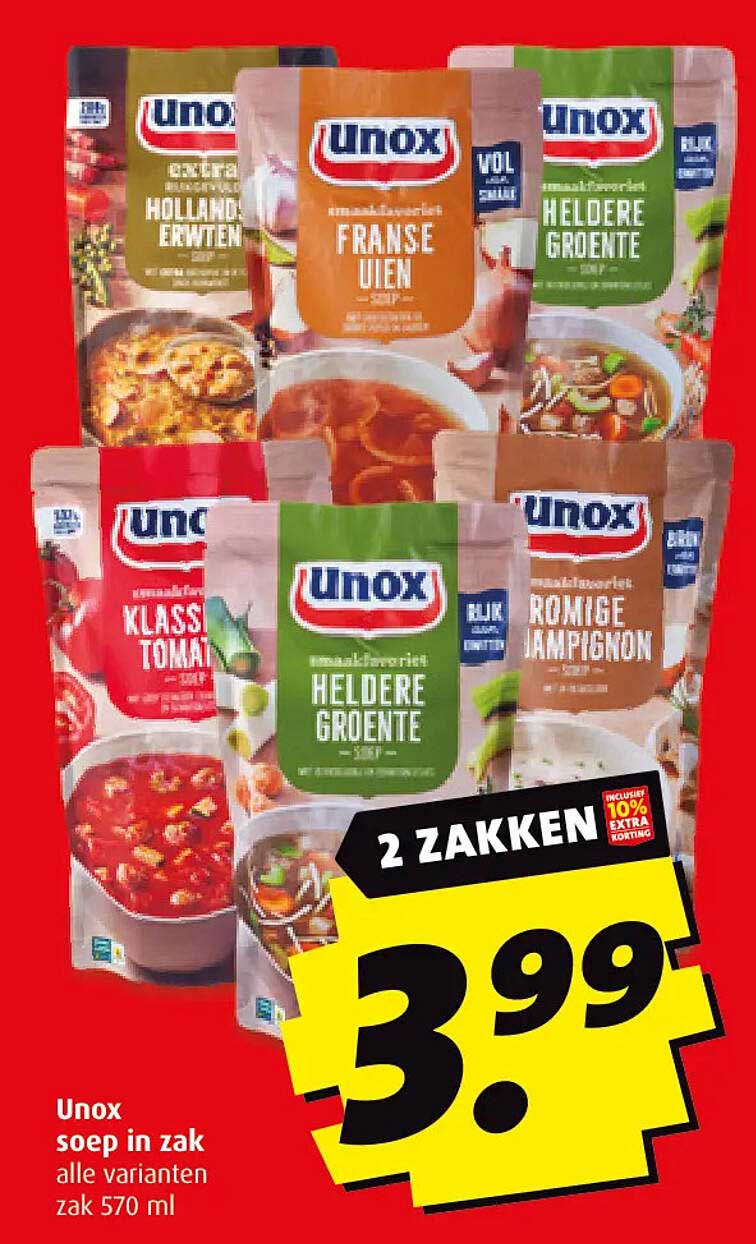 Unox soep in zak alle varianten zak 570 ml