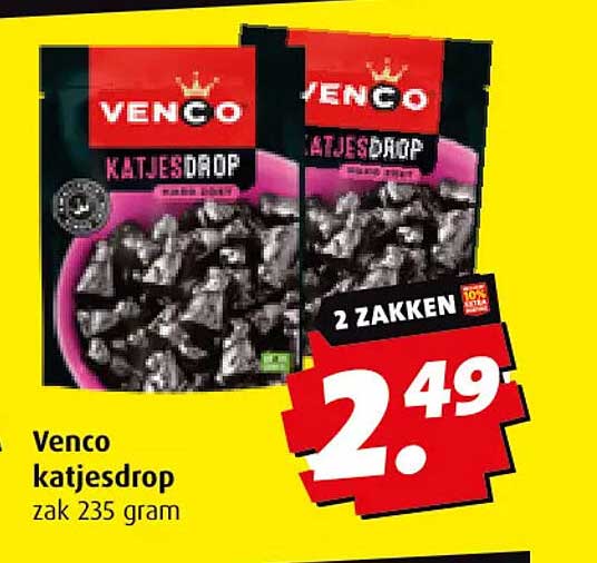 Venco katjesdrop zak 235 gram