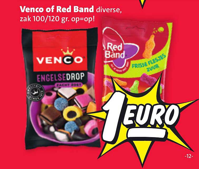 Venco of Red Band diverse, zak 100/120 gr. op=op!