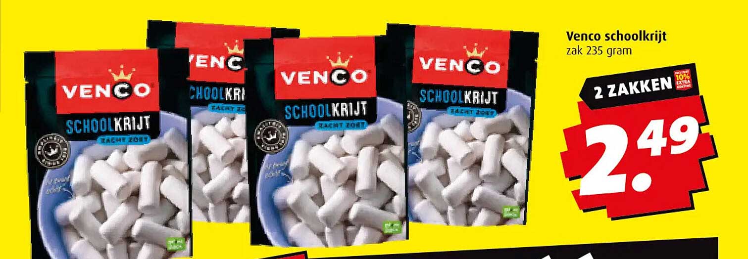 Venco schoolkrijt zak 235 gram