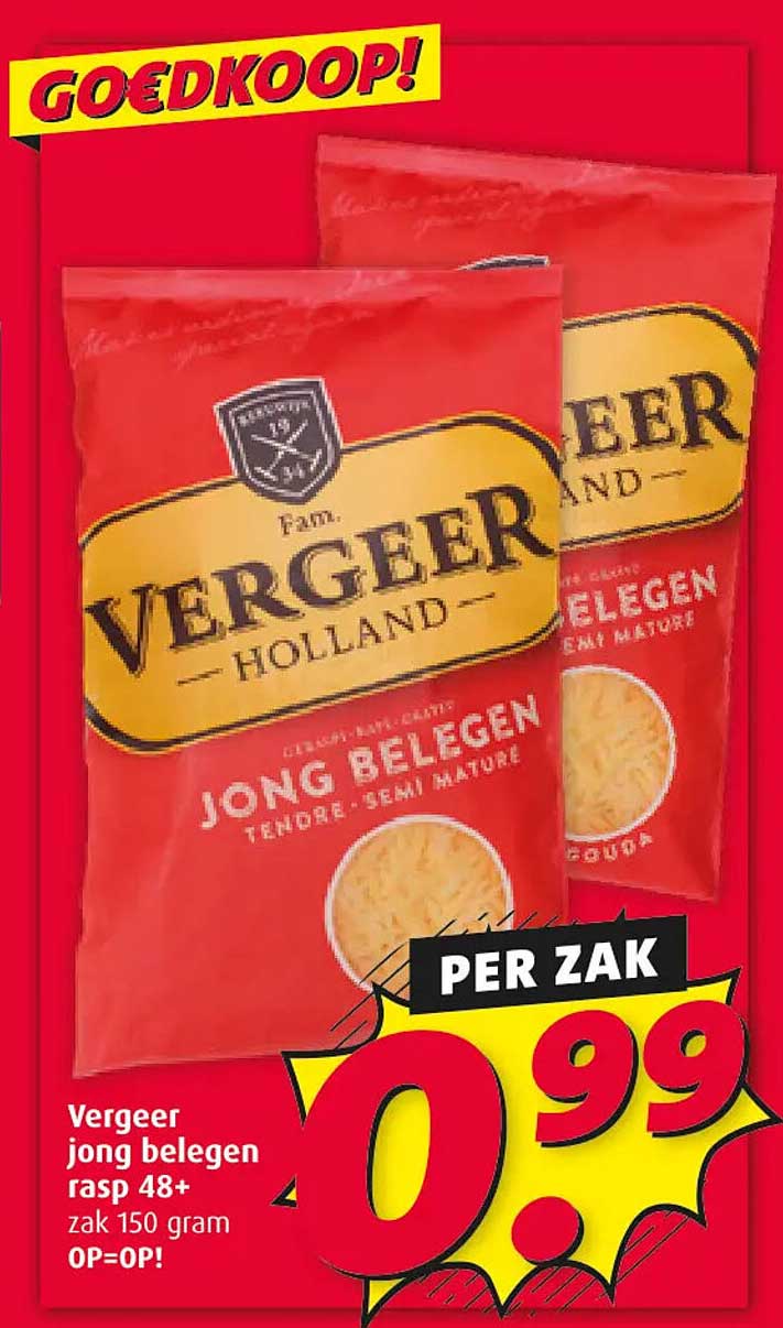 Vergeer jong belegen rasp 48+ zak 150 gram