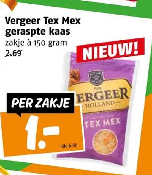 Vergeer Tex Mex geraspte kaas