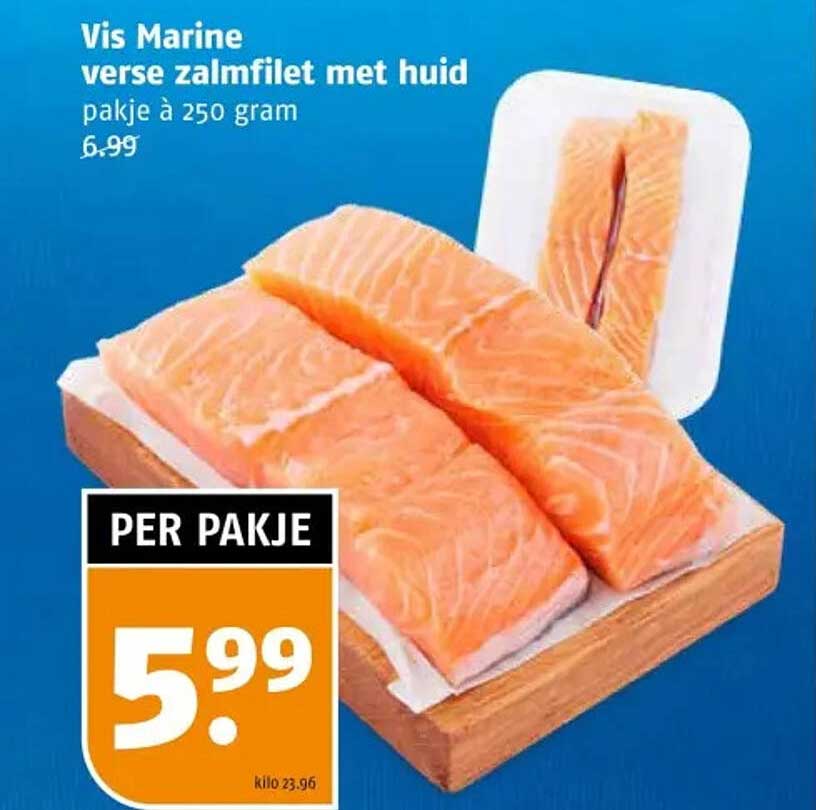 Vis Marine verse zalmfilet met huid pakje à 250 gram
