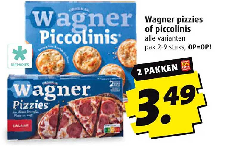 Wagner pizzies of piccolinis alle varianten pak 2-9 stuks, OP=OP!