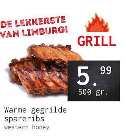 Warme gegrilde spareribs