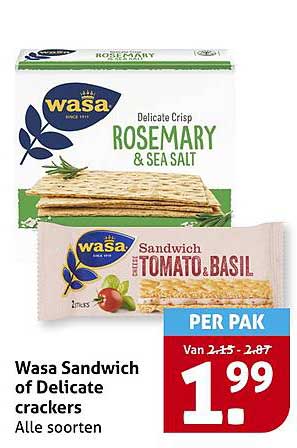 Wasa Sandwich of Delicate crackers Alle soorten