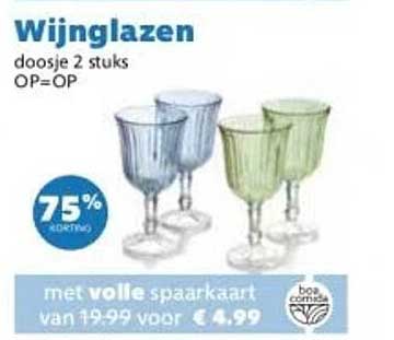 Wijnglazen doosje 2 stuks OP=OP