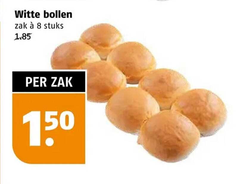 Witte bollen zak à 8 stuks