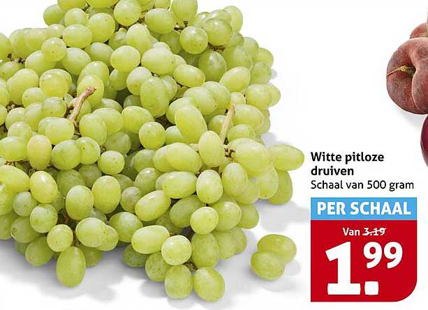 Witte pitloze druiven