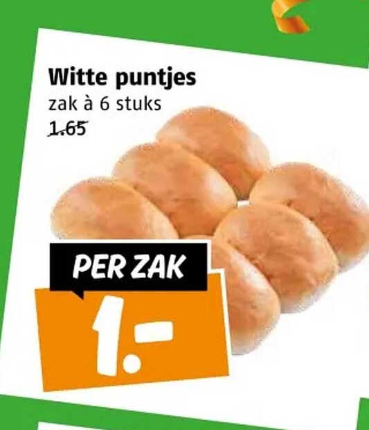 Witte puntjes zak à 6 stuks