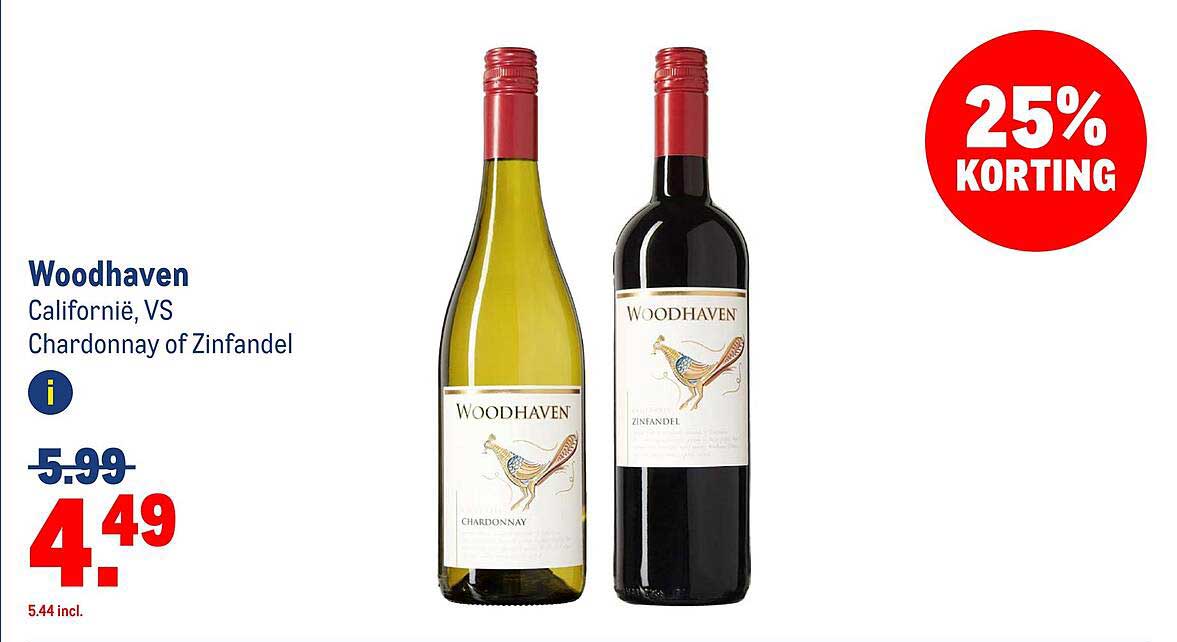 Woodhaven Californie, VS Chardonnay of Zinfandel