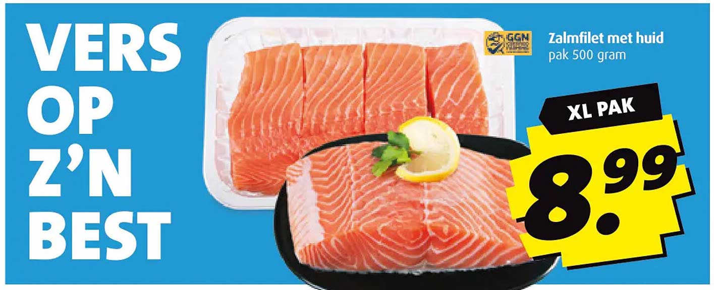Zalmfilet met huid pak 500 gram