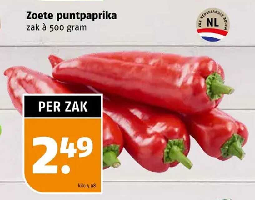 Zoete puntpaprika zak à 500 gram