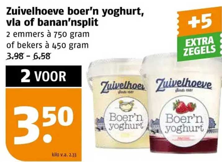 Zuivelhoeve boer’n yoghurt, vla of banan’nsplit