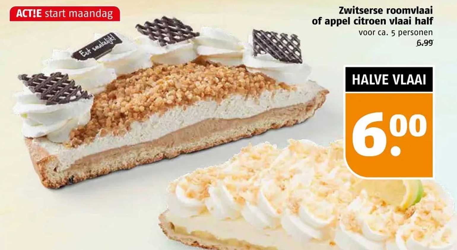 Zwitserse roomvlaai of appel citroen vlaai half voor ca. 5 personen