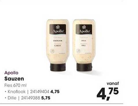 Apollo Sauzen 670 ml - Knoflook en Dille