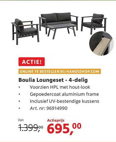 Boulia Loungeset - 4-delig