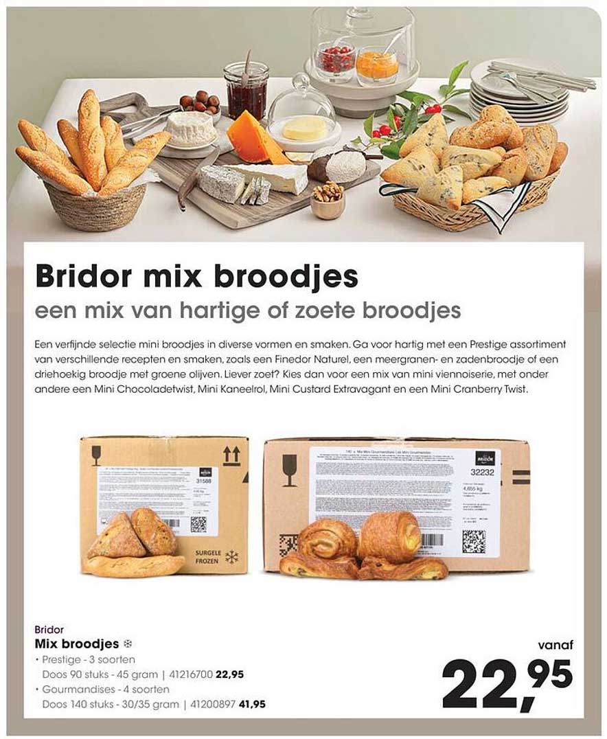 Bridor mix broodjes een mix van hartige of zoete broodjes