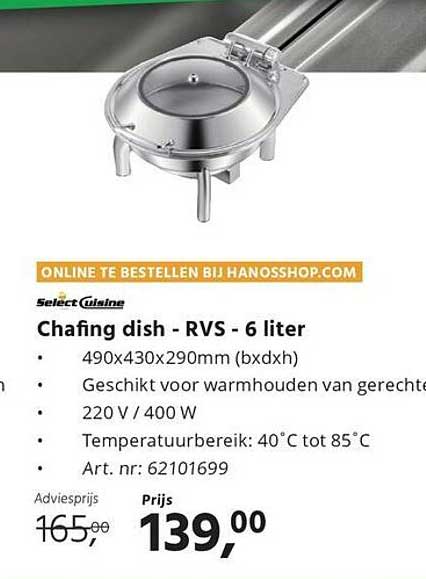 Chafing dish - RVS - 6 liter