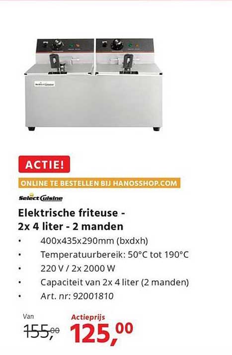 Elektrische friteuse - 2x 4 liter - 2 maanden