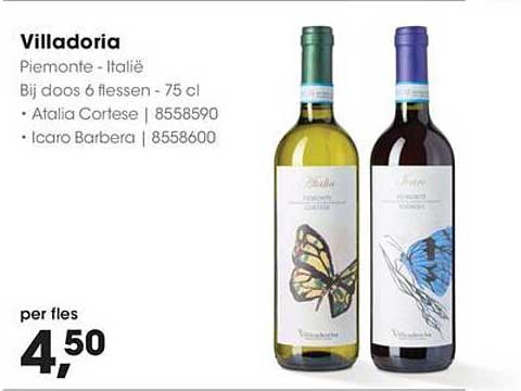 Villadoria Piemonte - Italië bij doos 6 flessen - 75 cl