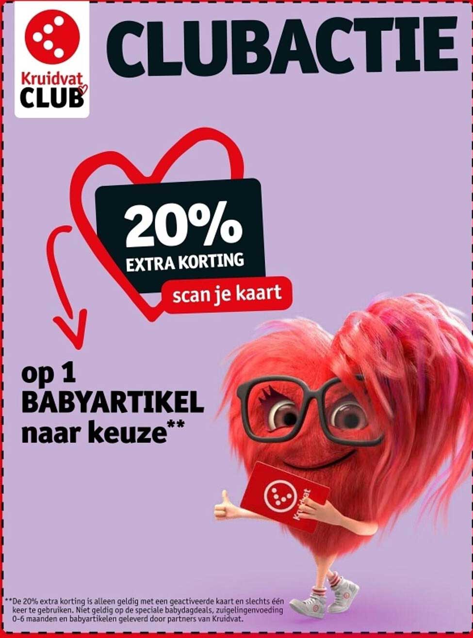 20% EXTRA KORTING op 1 BABYARTIKEL naar keuze