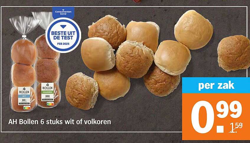 AH Bollen 6 stuks wit of volkoren