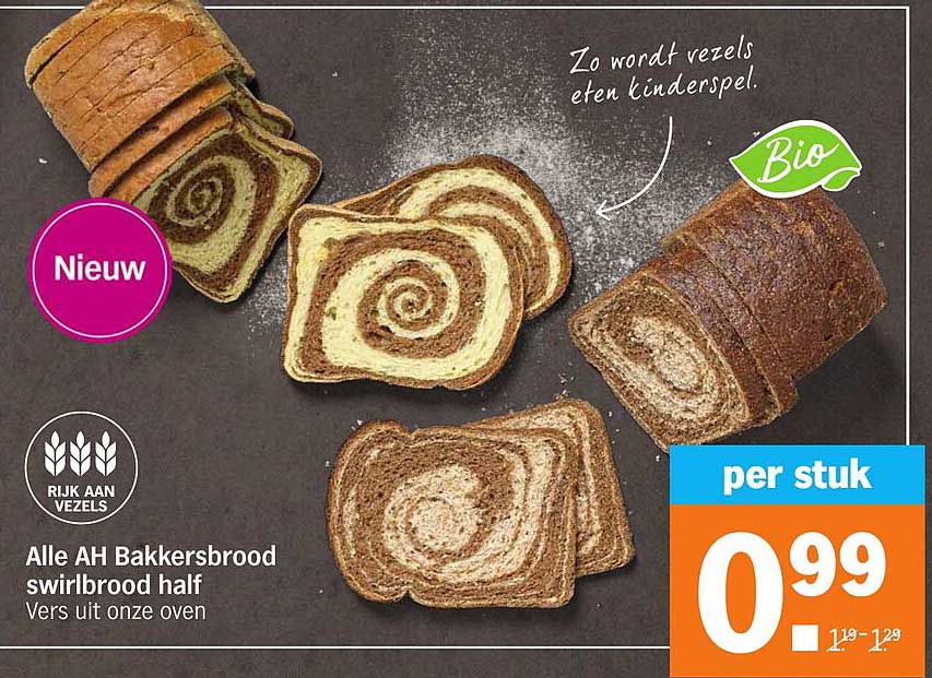 Alle AH Bakkersbrood swirlbrood half