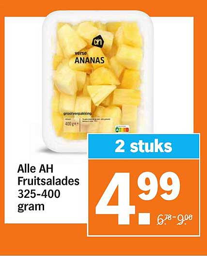 Alle AH Fruitsalades 325-400 gram