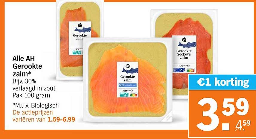 Alle AH Gerookte zalm*