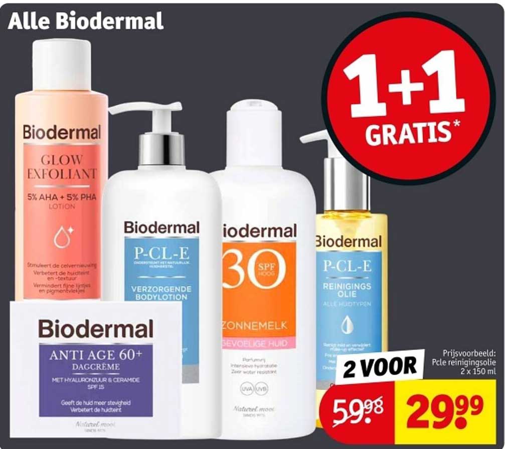 Alle Biodermal producten 1+1 gratis