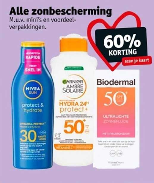 Alle zonbescherming M.u.v. mini's en voordeelverpakkingen.