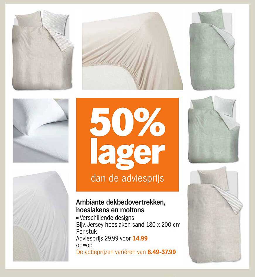 Ambiante dekbedovertrekken, hoeslaken en moltons