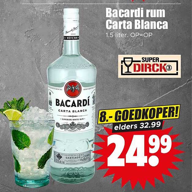 Bacardi rum Carta Blanca 1.5 liter