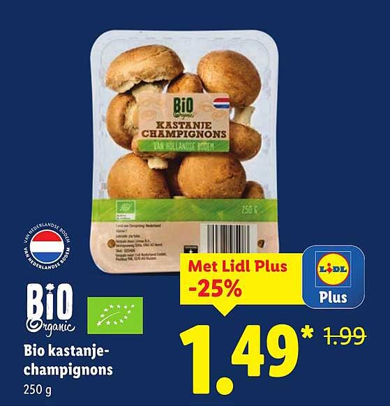 Bio kastanjechampignons 250 g