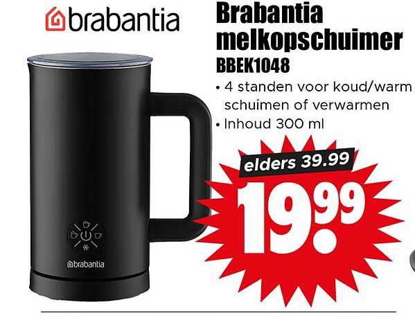 Brabantia melkopschuimer BBK1048