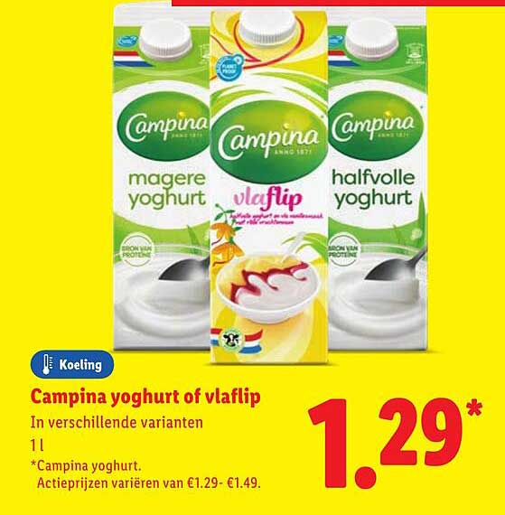 Campina yoghurt of vla flip