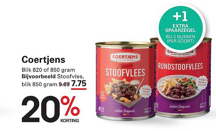 Coertjens Stofvlees Blik 820 of 850 gram