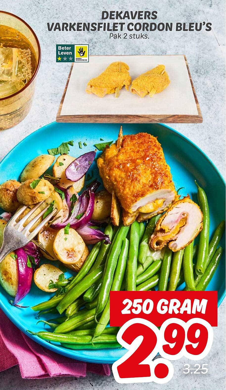 DEKAVERS VARKENSFILET CORDON BLEU’S Pak 2 stuks.