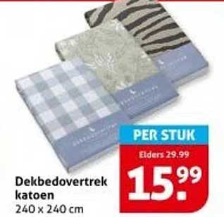Dekbedovertrek katoen 240 x 240 cm
