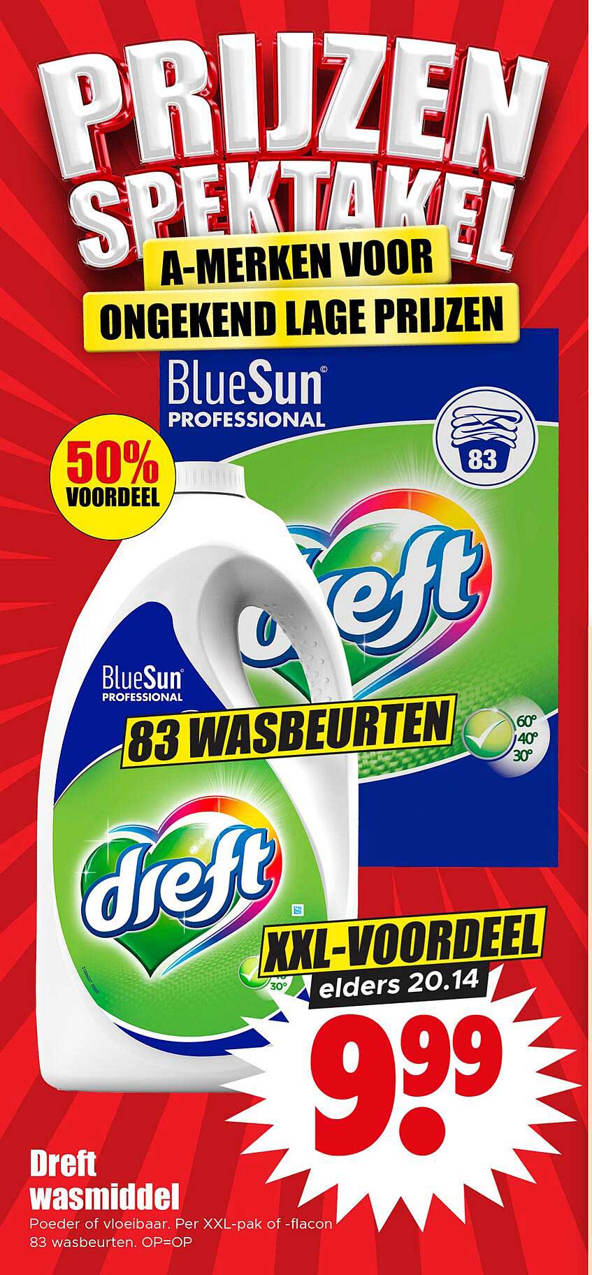 Dreft wasmiddel XXL-pak - 83 wasbeurten voor slechts 9.99!