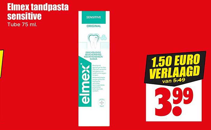 Elmex tandpasta sensitive Tube 75 ml.