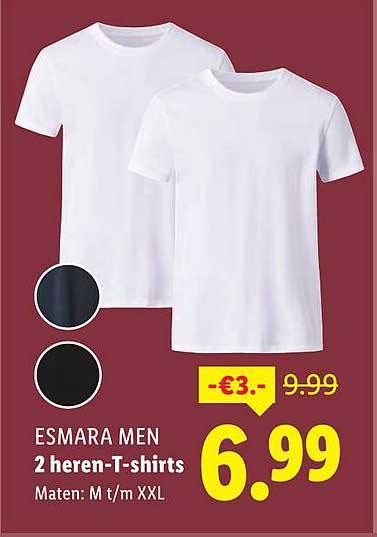 ESMARA MEN 2 heren-T-shirts