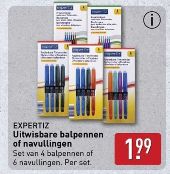 EXPERTIZ Uitwisbare balpennen of navullingen