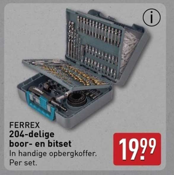 FERREX 204-delige boor- en bitset