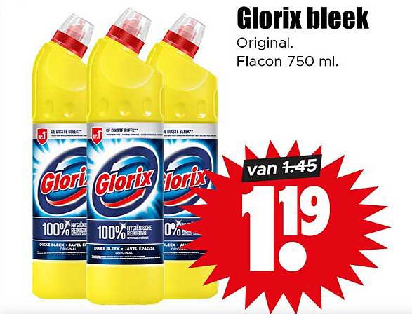 Glorix bleek Original. Flacon 750 ml.
