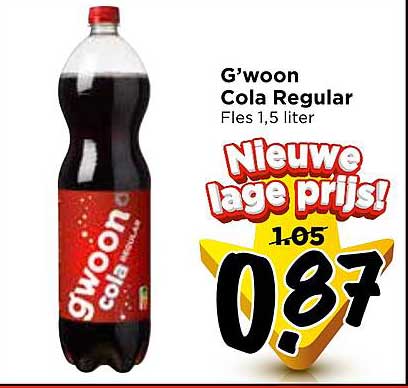 G’woon Cola Regular Fles 1,5 liter