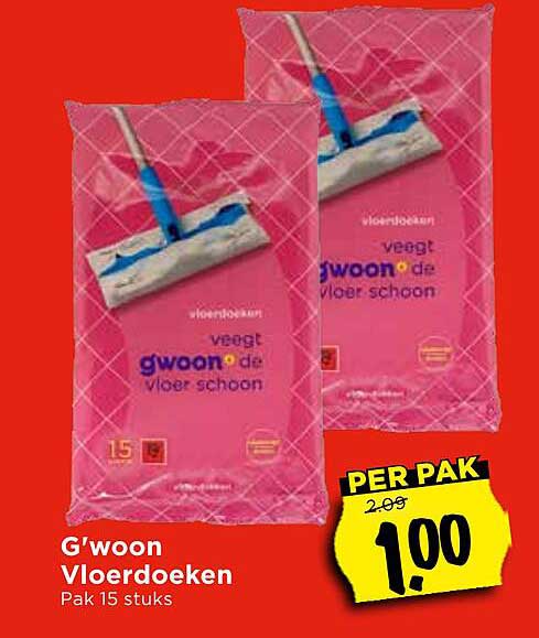 G'woon Vloerdoeken Pak 15 stuks
